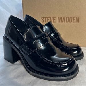 Steve Madden Usual Black Box Loafers New Woman’s Shoes
